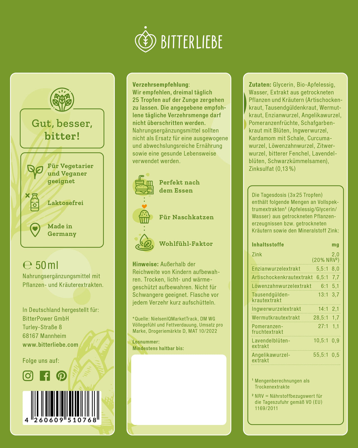 BitterLiebe Tropfen mild - 50ml 27-DE