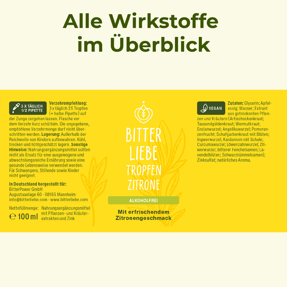 BitterLiebe Tropfen Zitrone Alkoholfrei