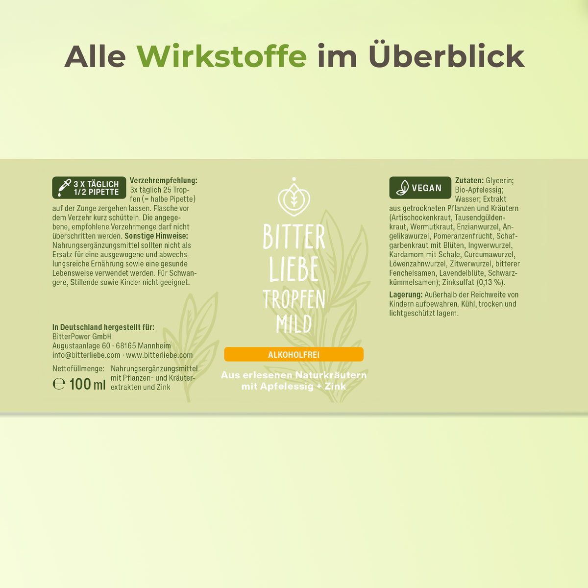 BitterLiebe Tropfen mild - ohne Alkohol